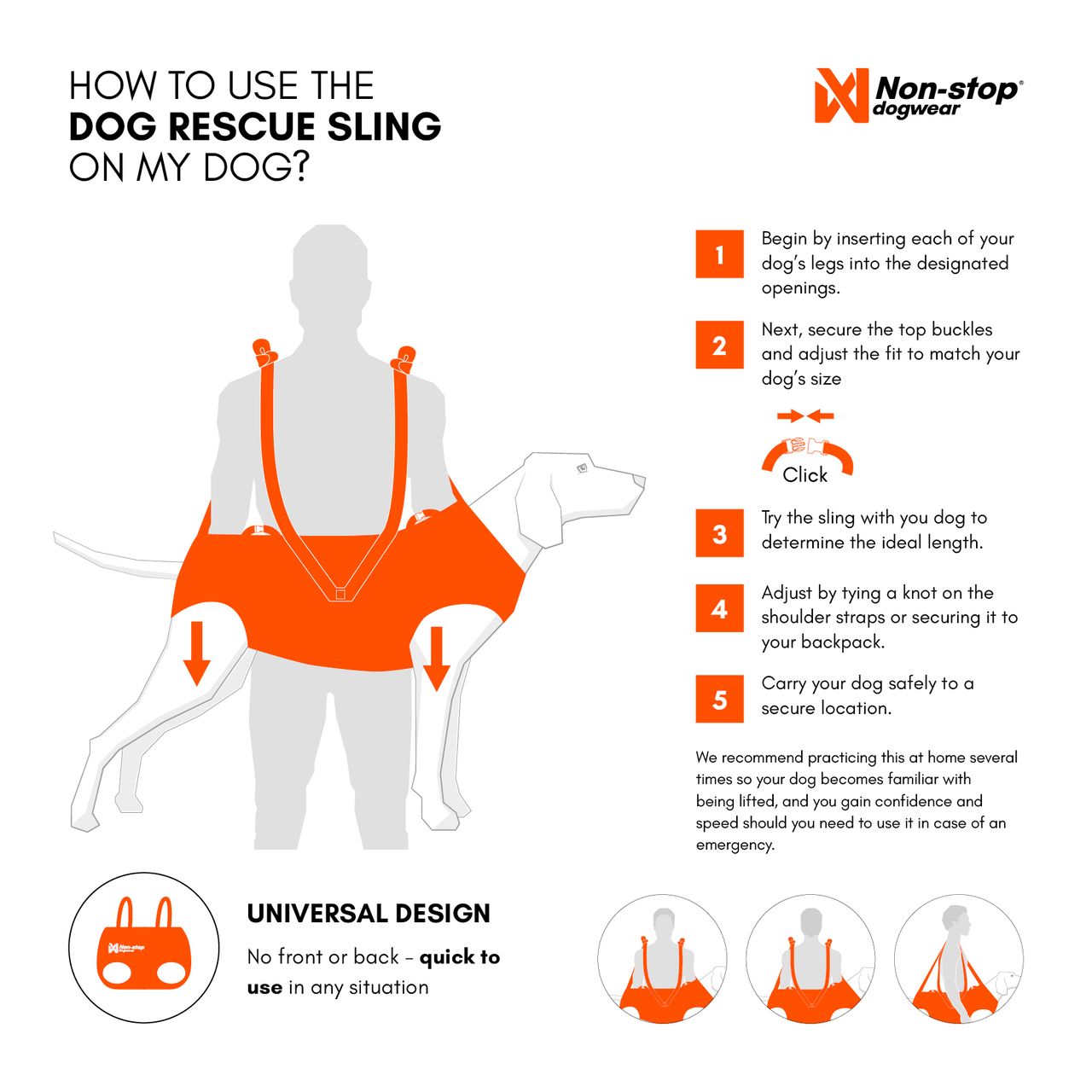 Non-stop dogwear- Dog Rescue Sling